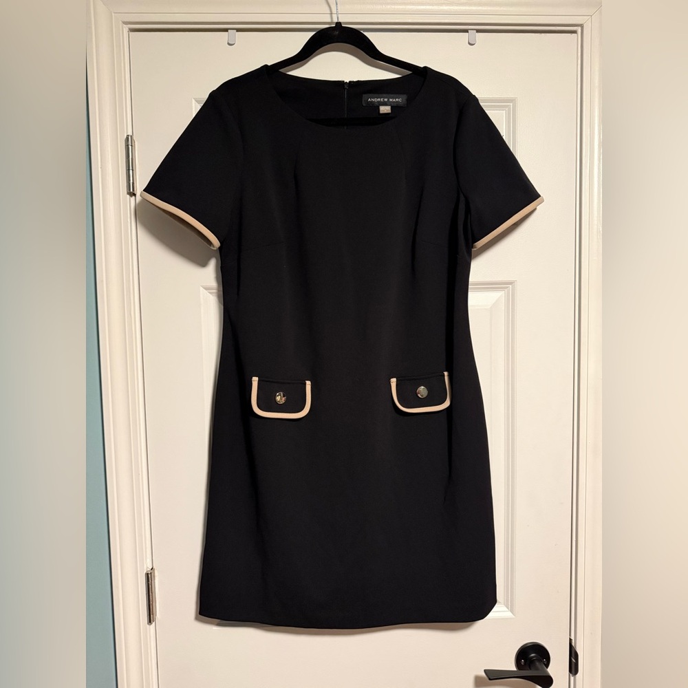 10 Items for $20: Andrew Marc Black Dress with Cream Trim